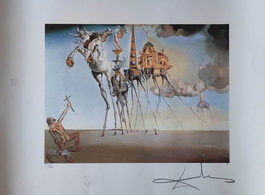 La tentazione di Sant'Antonio - Salvador Dalí - Litogarfia firmata 50x65 cm - Stima € 12.000